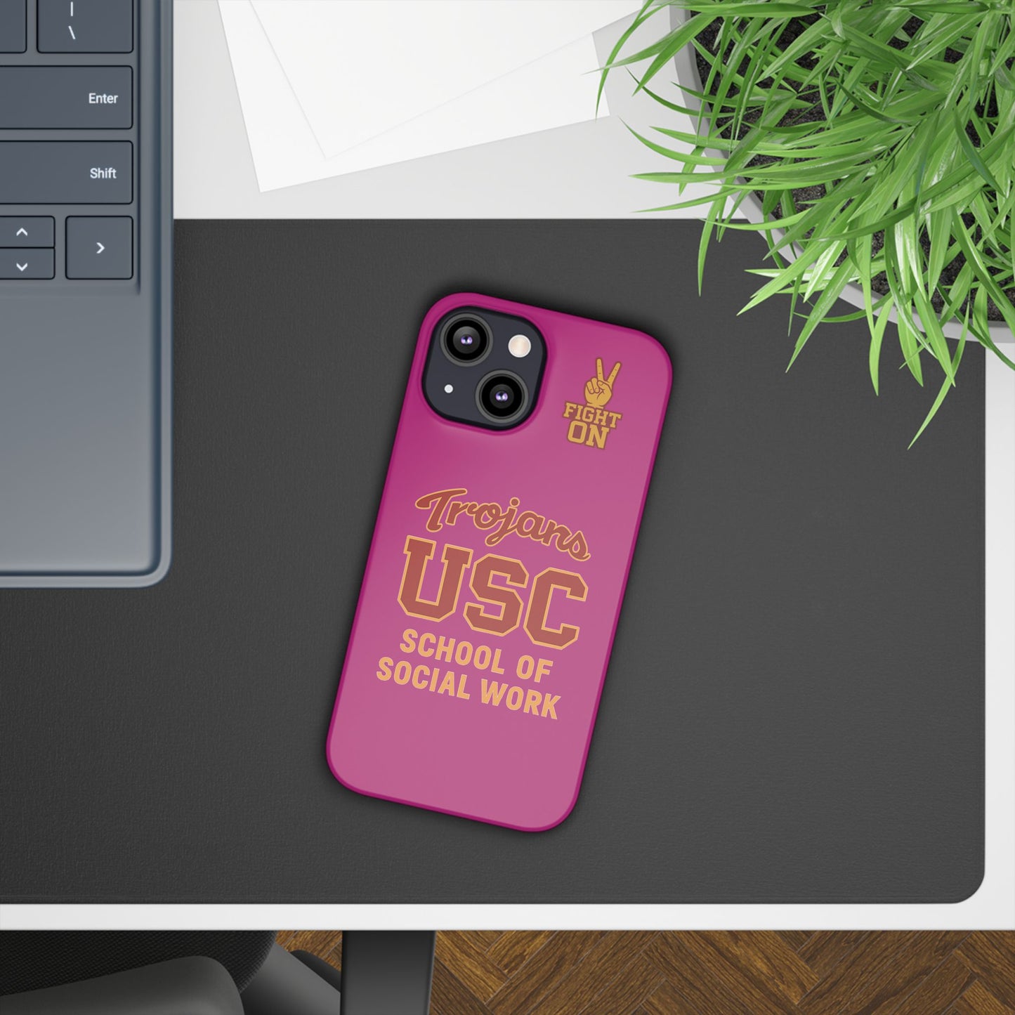 USC Trojans Slim I-Phone Case - School of Social Work (Pink)
