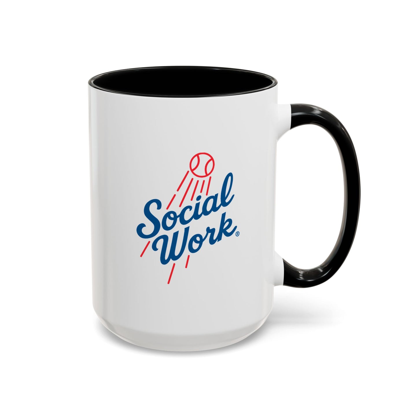 Social Work Baseball Coffee Mug — Retro Script Accent 15oz