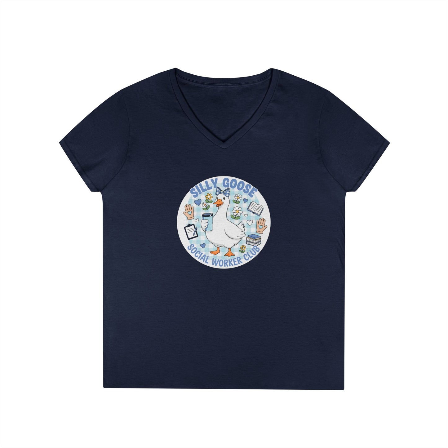 Silly Goose Social Worker Crew Ladies' V-Neck T-Shirt
