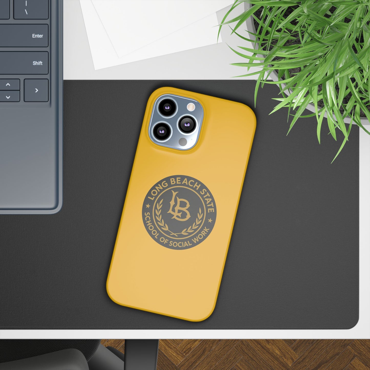 Long Beach State University - Slim I-Phone Case - School of Social Work (Yellow)