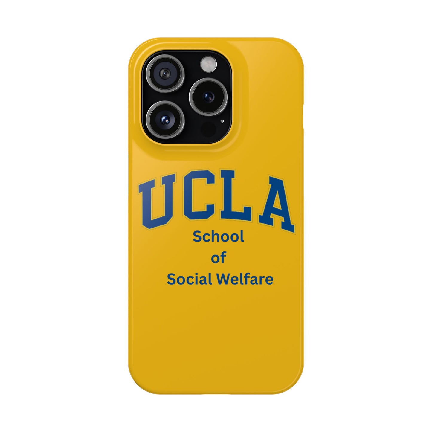 UCLA Slim I-Phone Case - School of Social Welfare-Text Logo (Yellow)