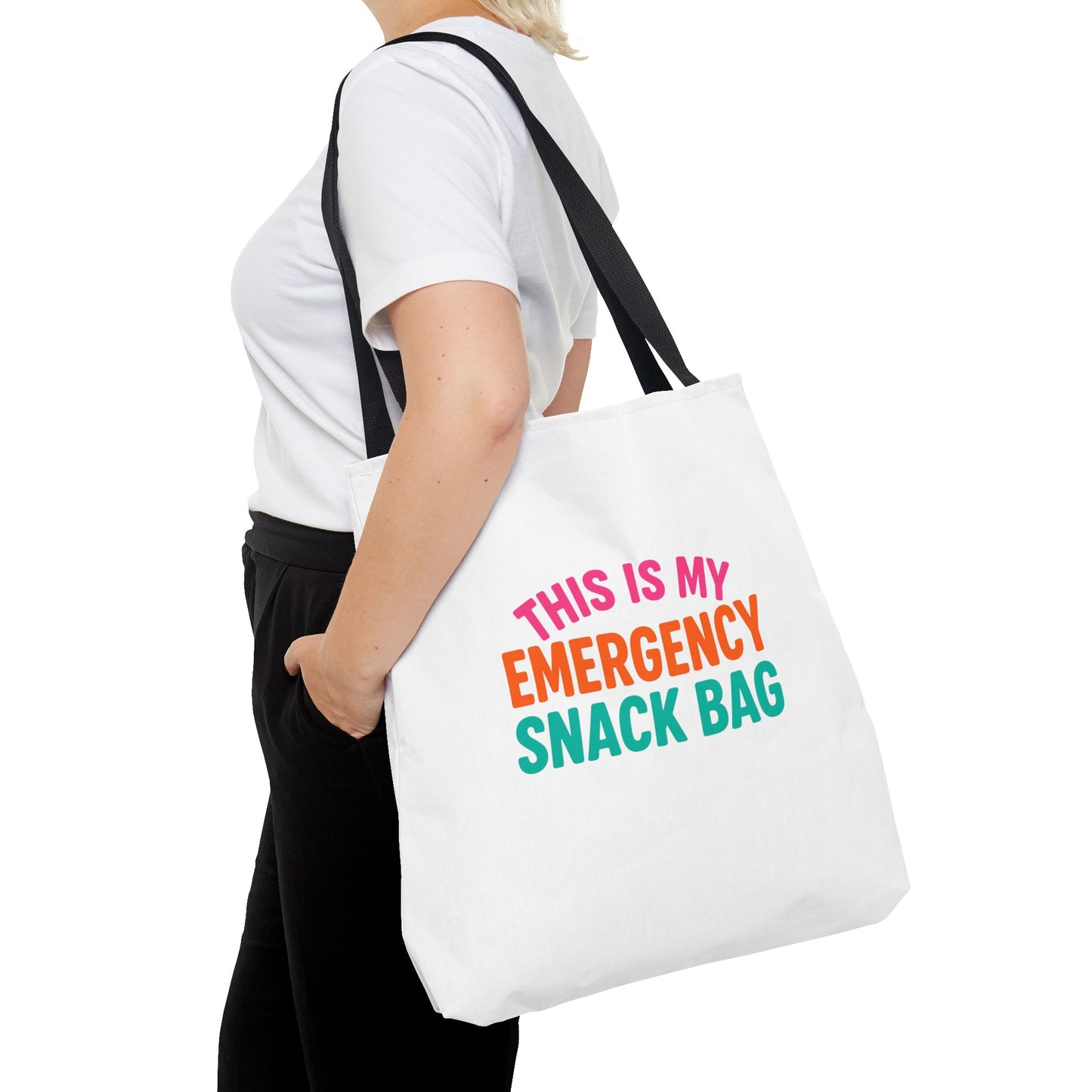 Snack Emergency Tote Bag — "This Is My Emergency Snack Bag" Cute Grocery/Everyday Carry (Social Work/Mental Health)