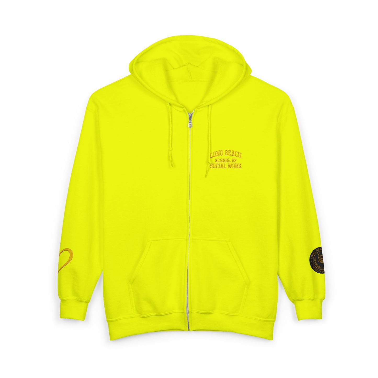 Cal State Long Beach- School of Social Work -Unisex Heavy Blend™ Full Zip Hooded Sweatshirt - Ultimate Comfort for Fans
