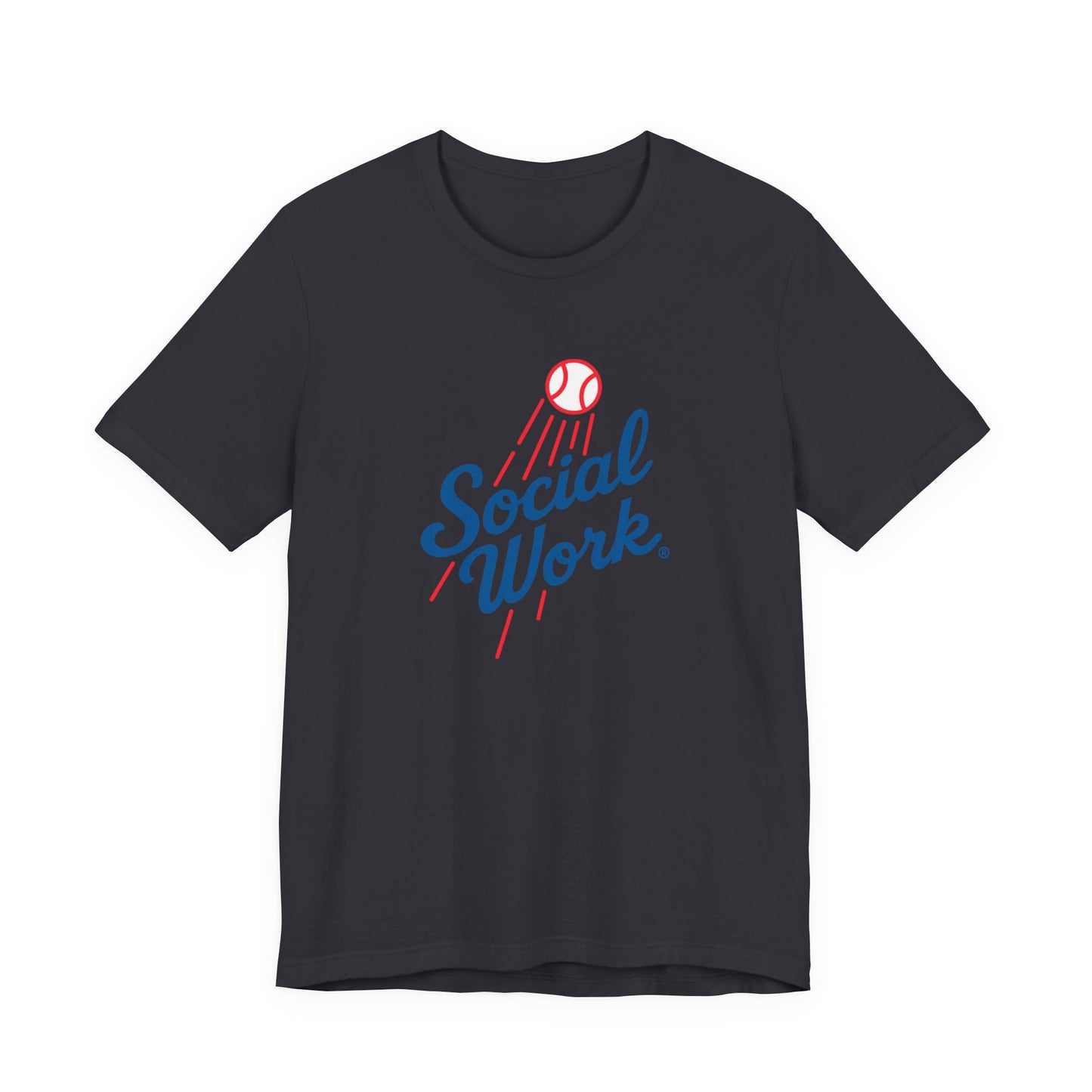 Social Work Vintage Baseball Tee – “Social Work” Script Graphic T‑Shirt