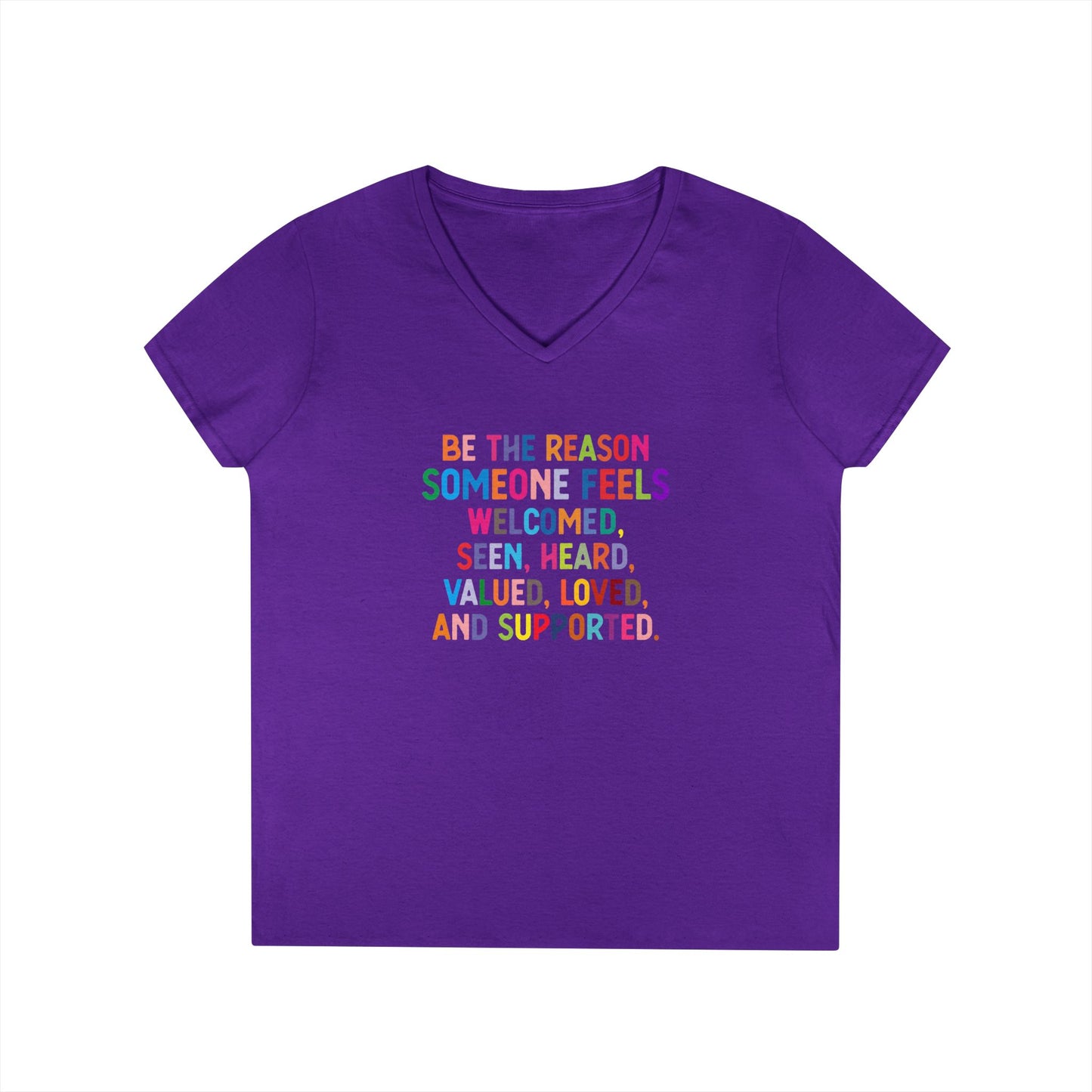 Be the Reason V-Neck Tee — Positive Message Ladies' T‑Shirt - Social Work