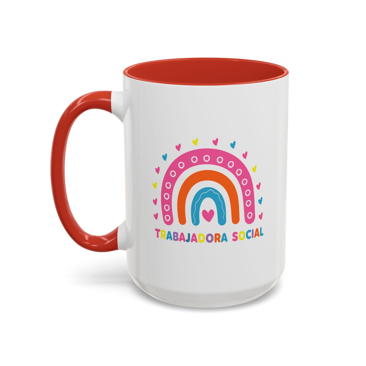 Accent Coffee Mug - 'Trabajadora Social' Colorful Rainbow Social Worker Gift (15 oz)