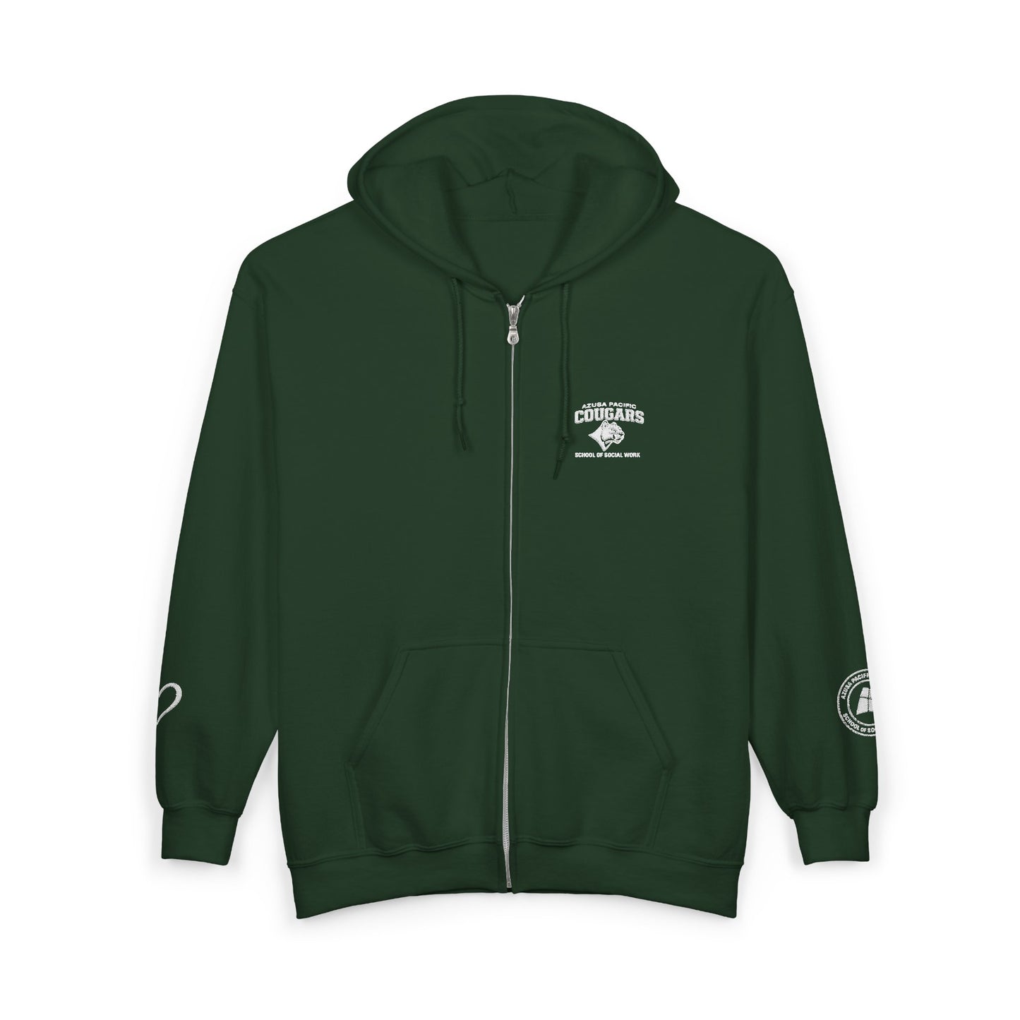 Azusa Pacific University- School of Social Work -Unisex Heavy Blend™ Full Zip Hooded Sweatshirt - Ultimate Comfort for Fans