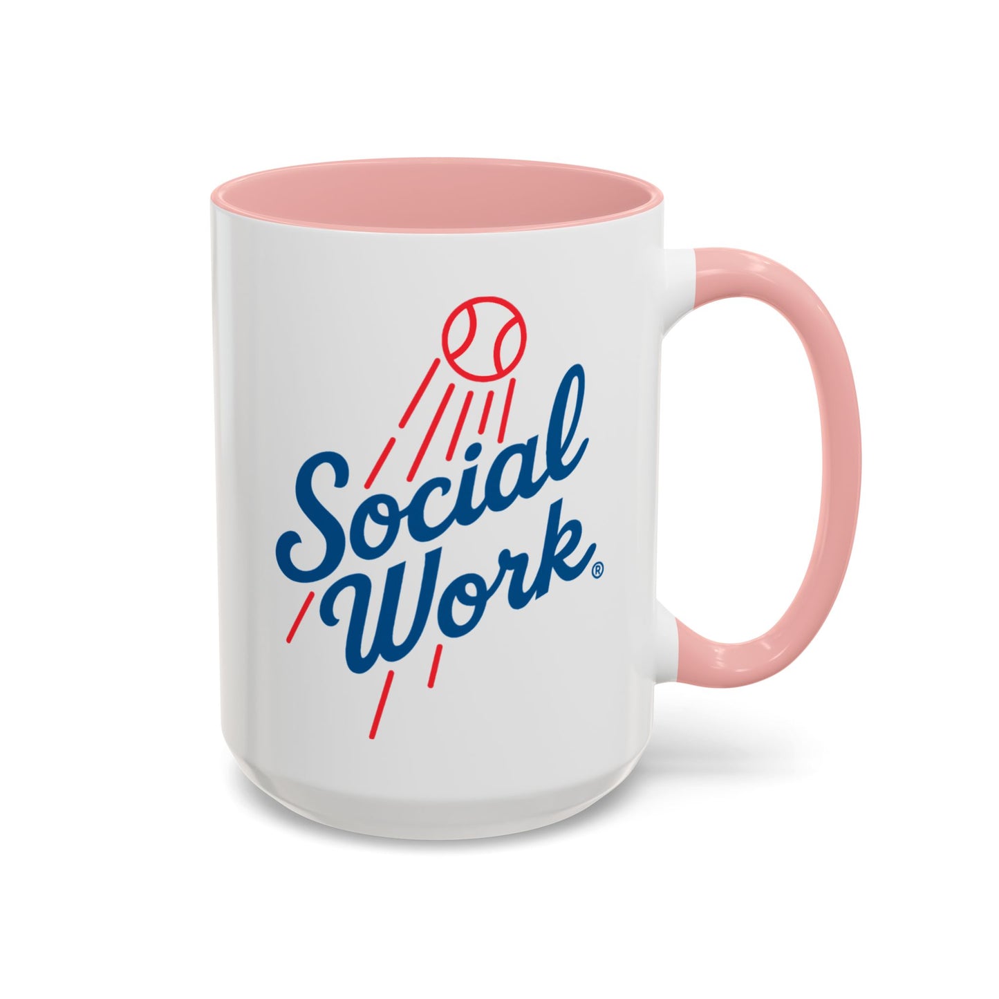 Social Work Baseball Coffee Mug — Retro Script Accent 15oz