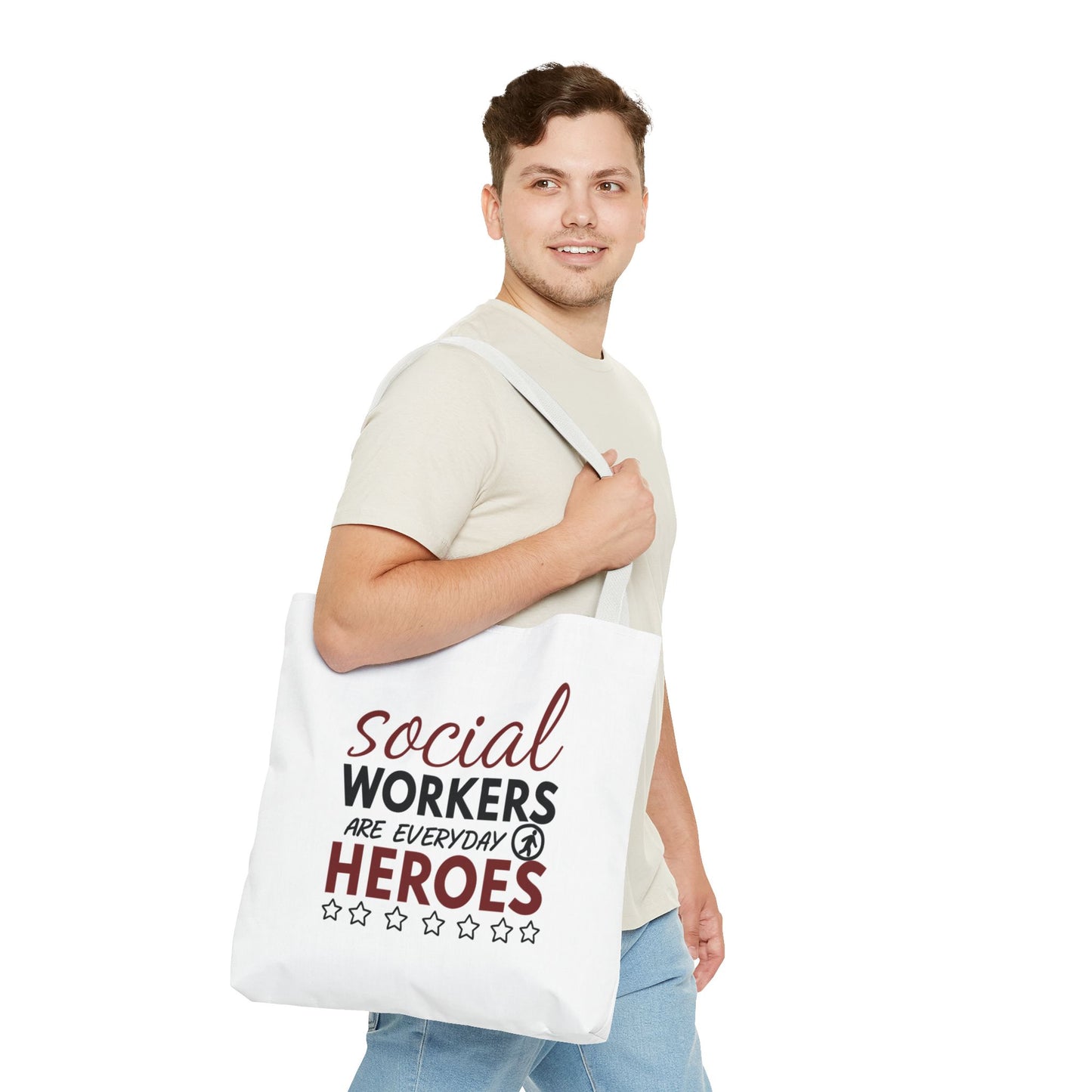 Social Worker Tote Bag — "Social Workers Are Everyday Heroes" / "Social Worker Change the World" Reusable Gift