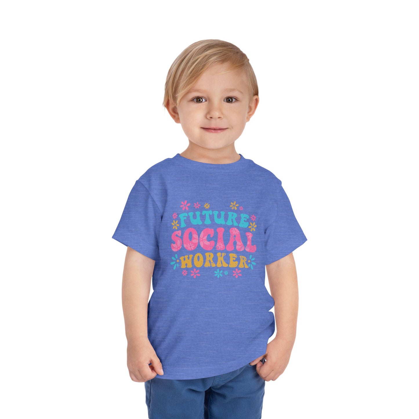 Toddler Tee - "Future Social Worker" Colorful Floral Graphic