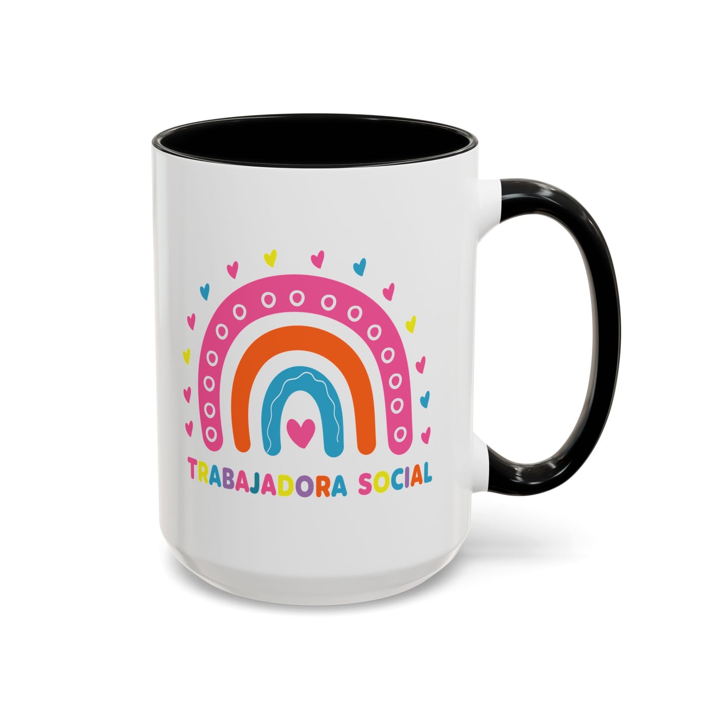 Accent Coffee Mug - 'Trabajadora Social' Colorful Rainbow Social Worker Gift (15 oz)