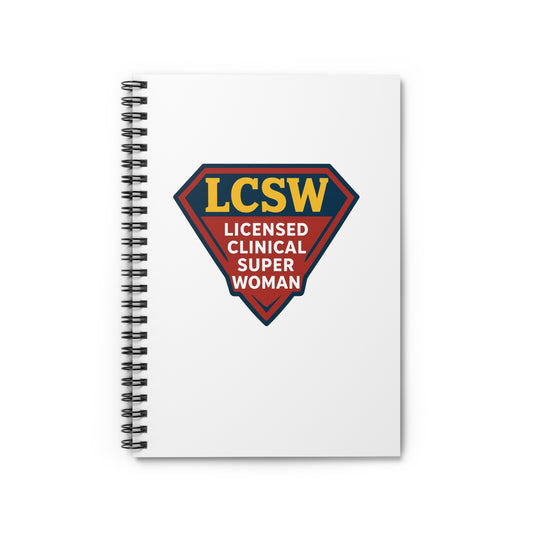 Social Work "Licensed Clinical Super Woman" - Spiral Notebook - Perfect for Students & Professionals