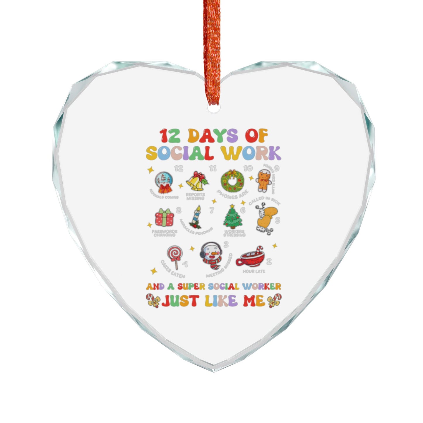 Crystal Ornament — "12 Days of Social Work" Holiday Keepsake