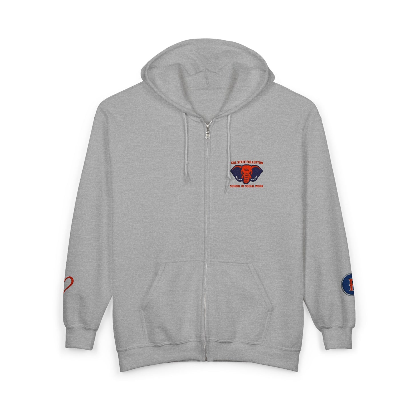 Cal State Fullerton- School of Social Work -Unisex Heavy Blend™ Full Zip Hooded Sweatshirt - Ultimate Comfort for Fans