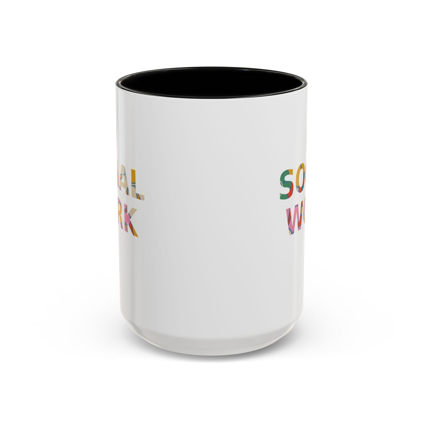 Social Work "Flower Letters" -Accent Mug - 15oz