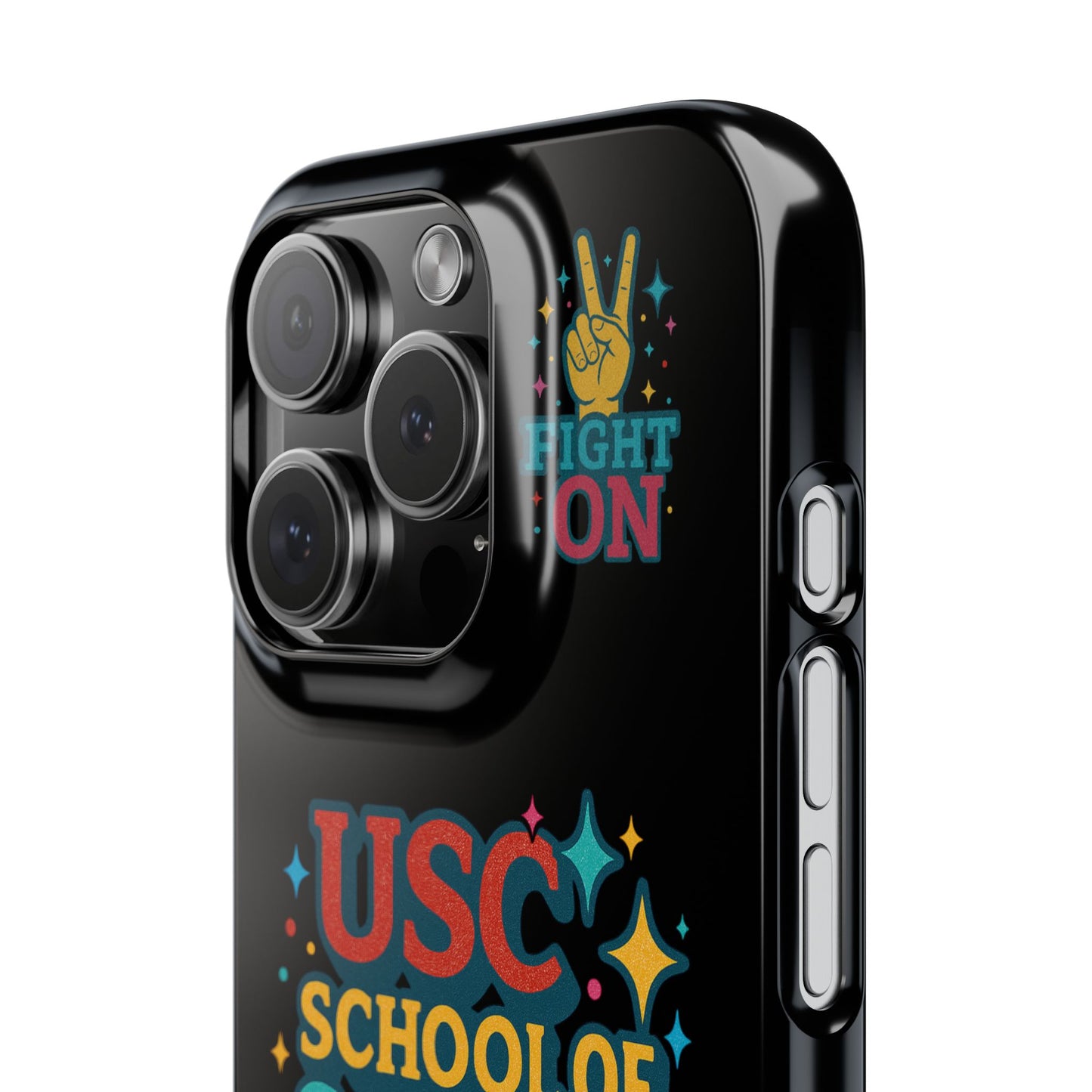 USC Trojans Slim I-Phone Case - School of Social Work - Glitter Style (Black)
