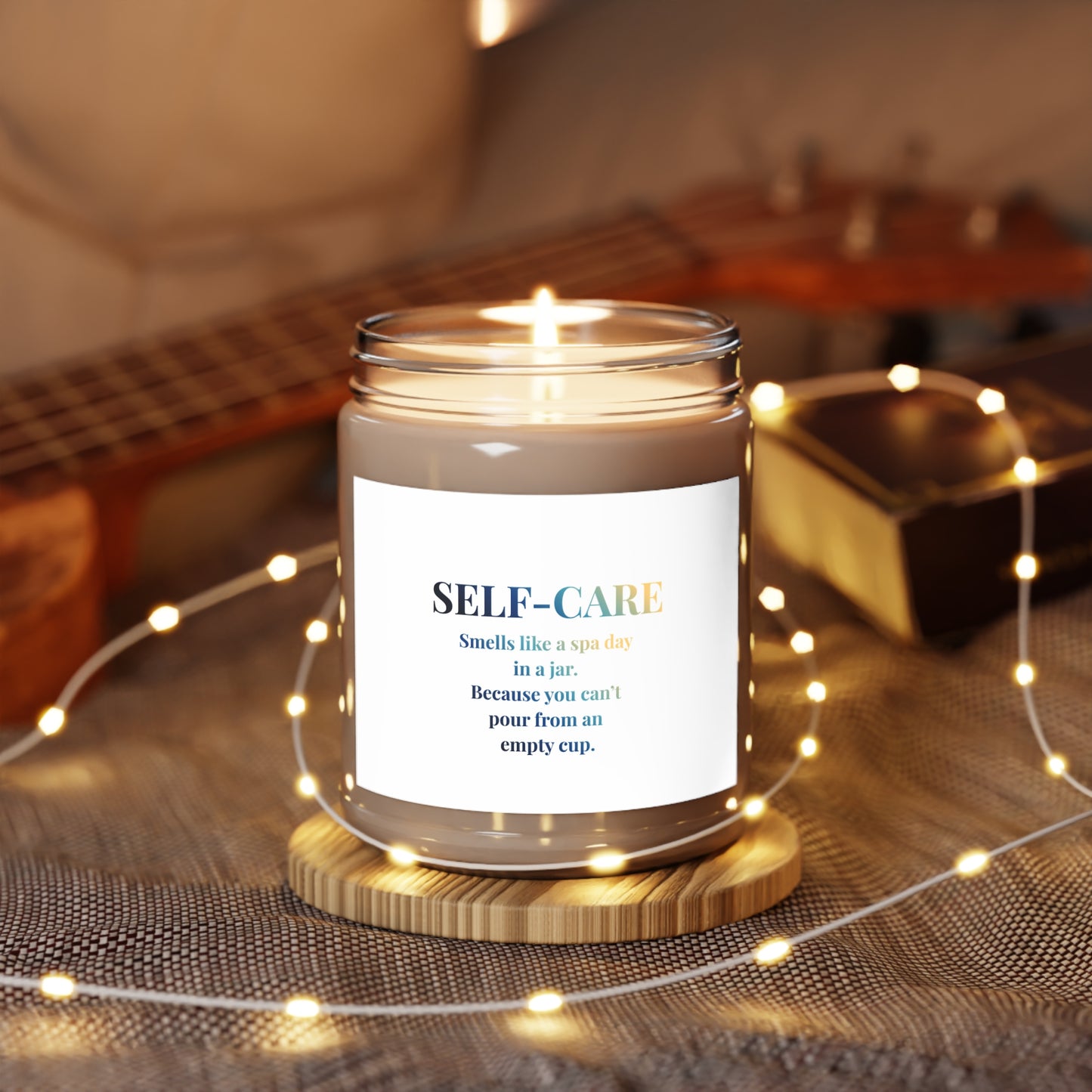 Self-Care Scented Soy Candle — 9oz Aromatherapy Jar (White Lid)