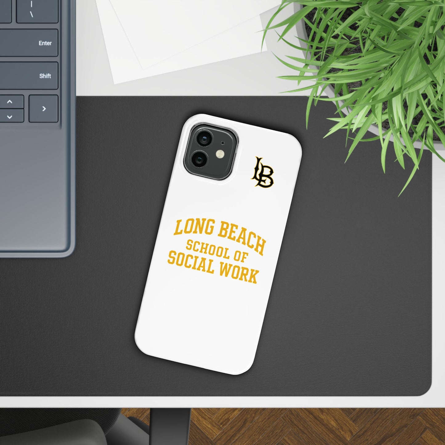 Long Beach State University - Slim I-Phone Case - School of Social Work (White