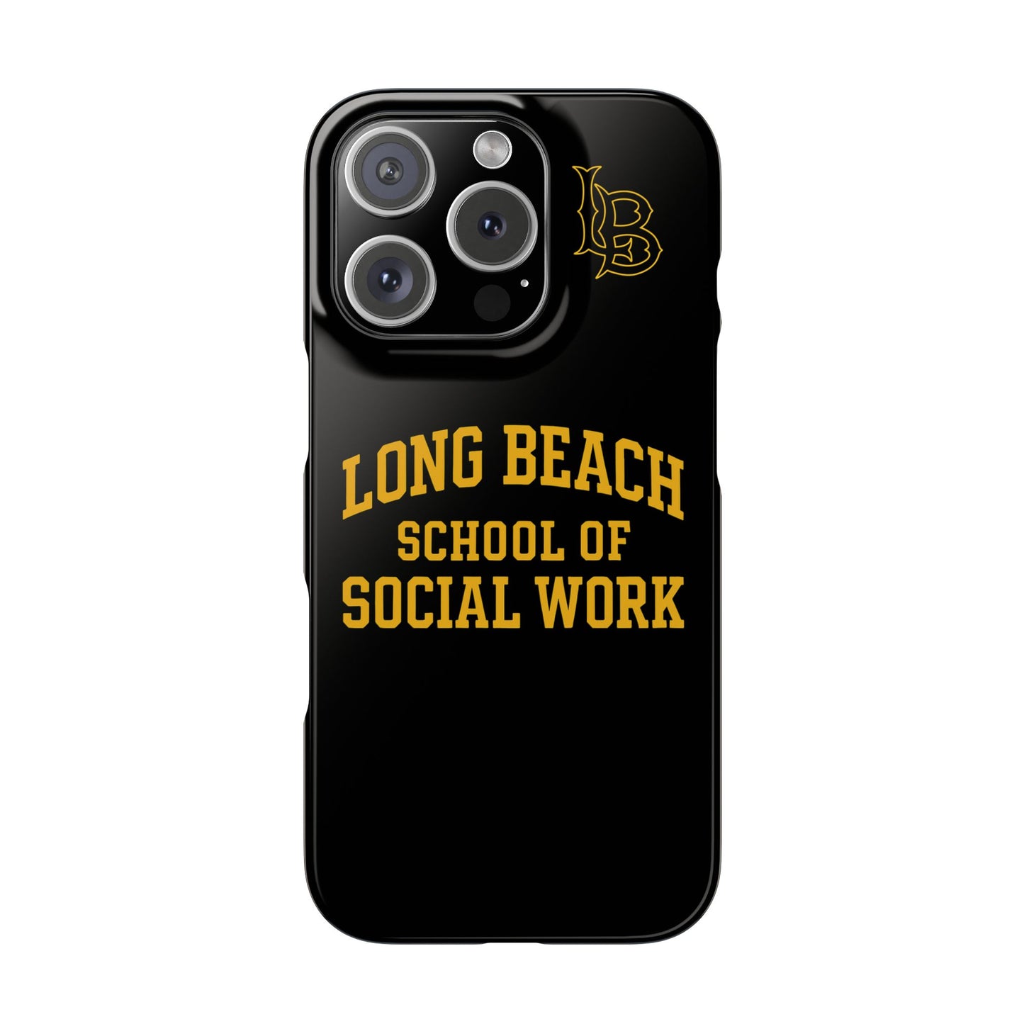 Long Beach State University - Slim I-Phone Case - School of Social Work (Black)