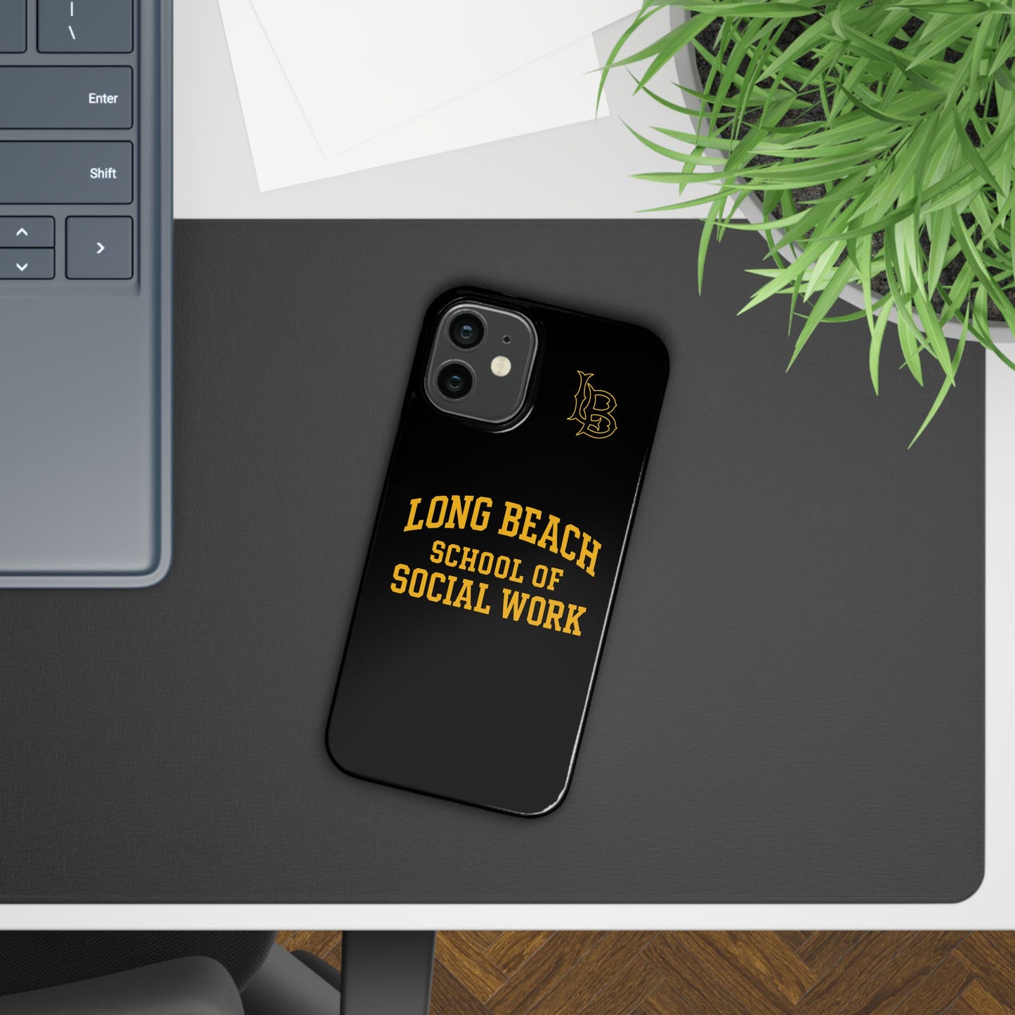 Long Beach State University - Slim I-Phone Case - School of Social Work (Black)