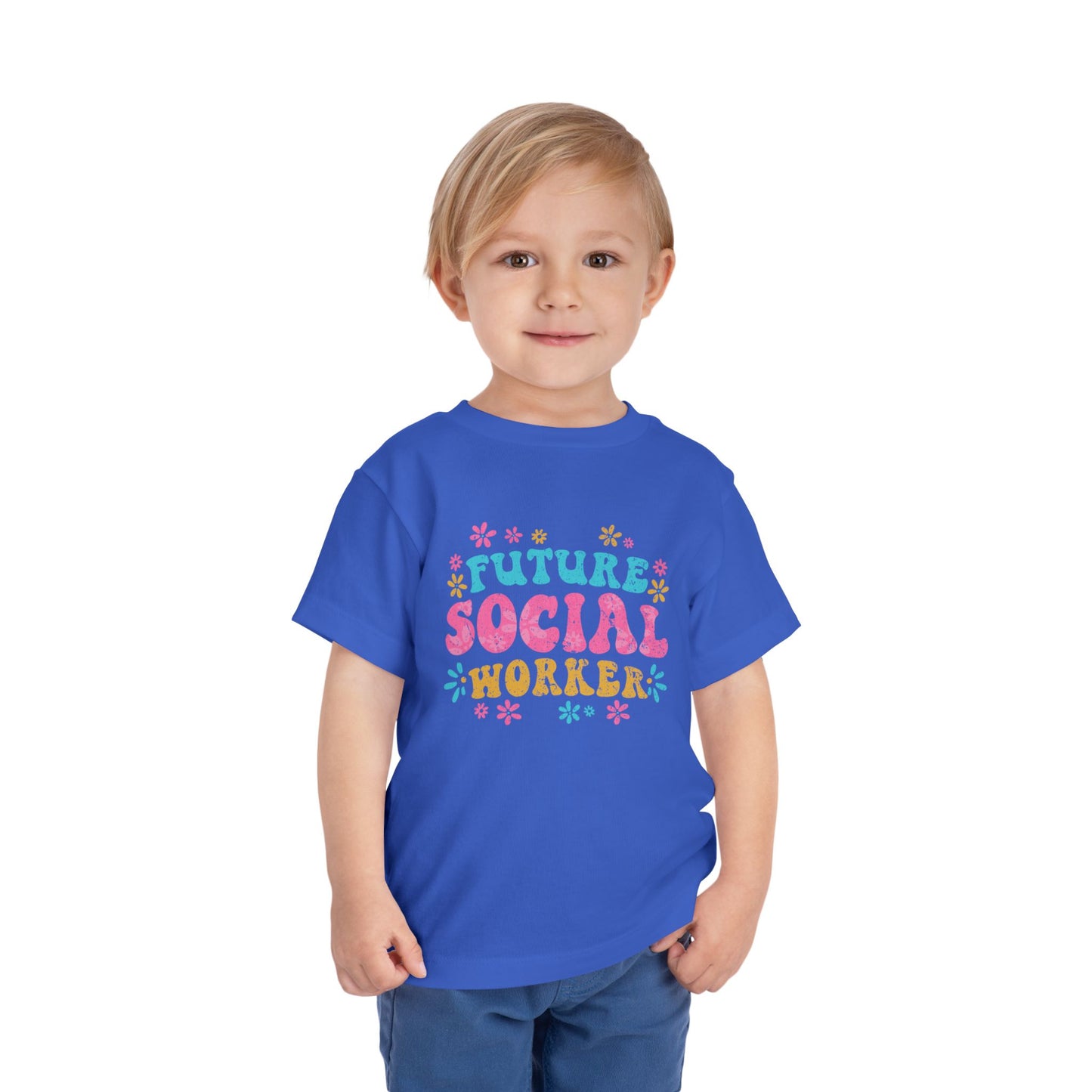Toddler Tee - "Future Social Worker" Colorful Floral Graphic
