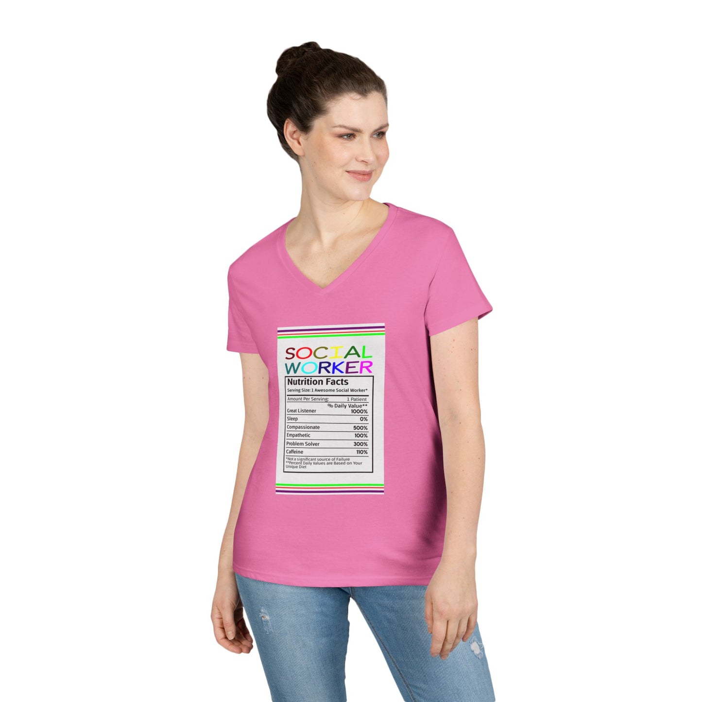Social Worker Nutrition Facts V-Neck Tee — Women's Social Worker Gift