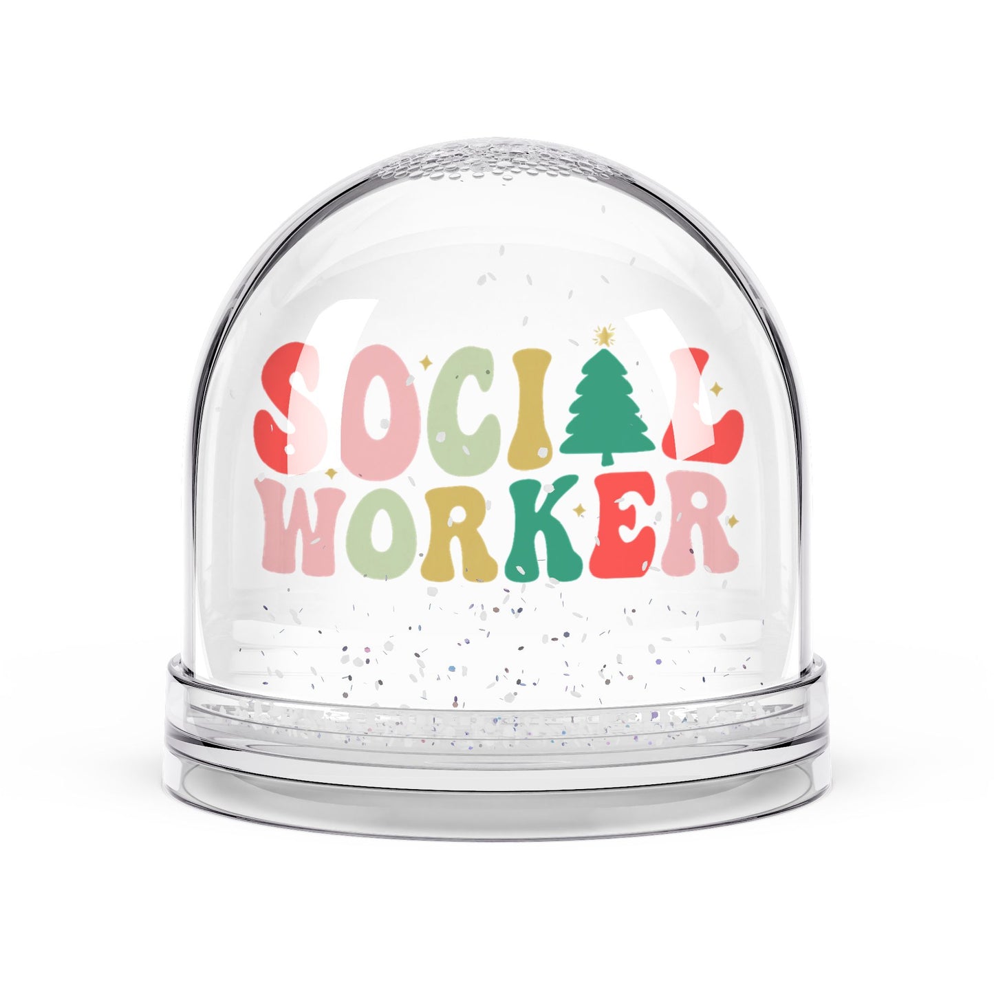 Social Worker Snow Globe — Festive Holiday Desk Decor Gift