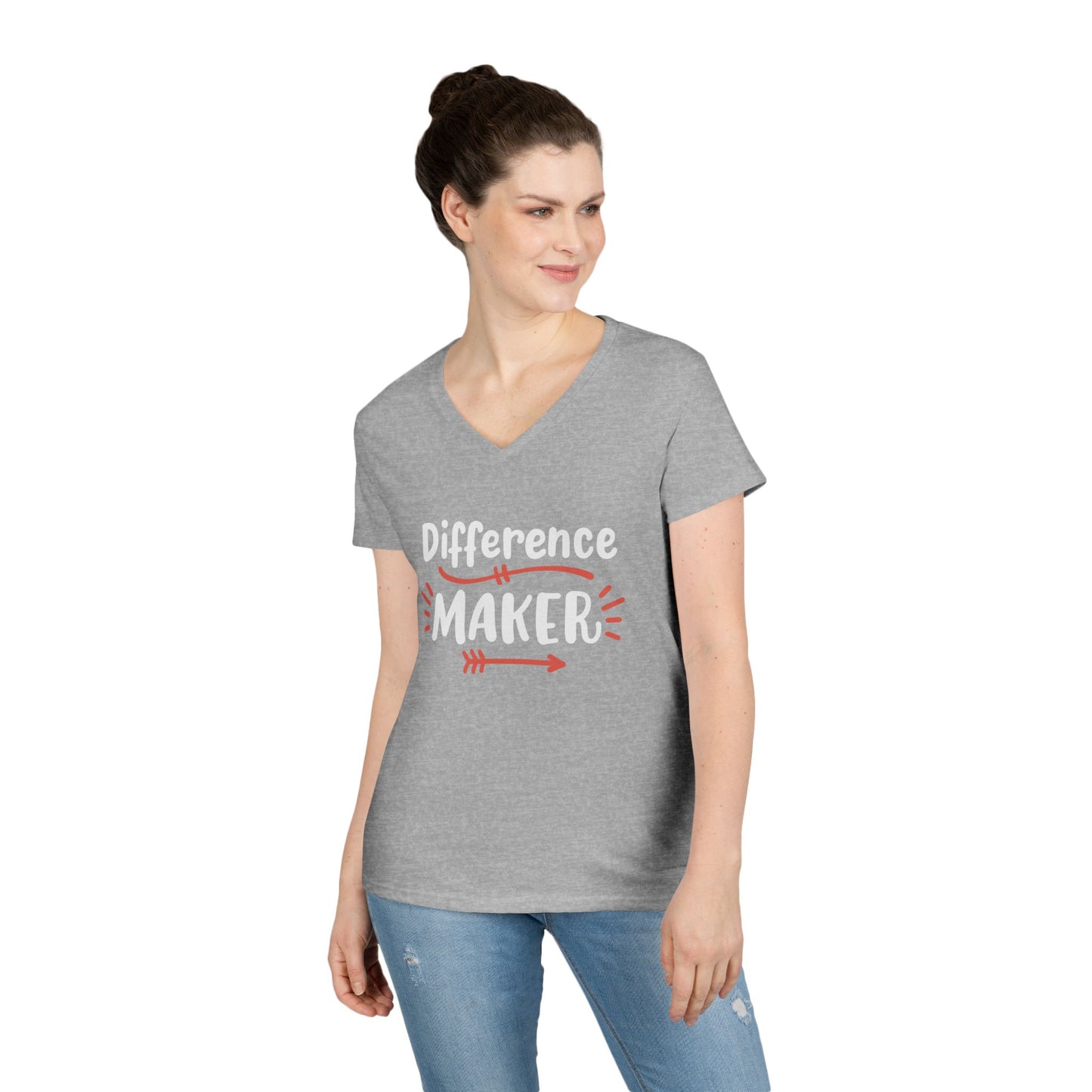 Difference Maker V-Neck Tee — Inspirational Ladies' T-Shirt