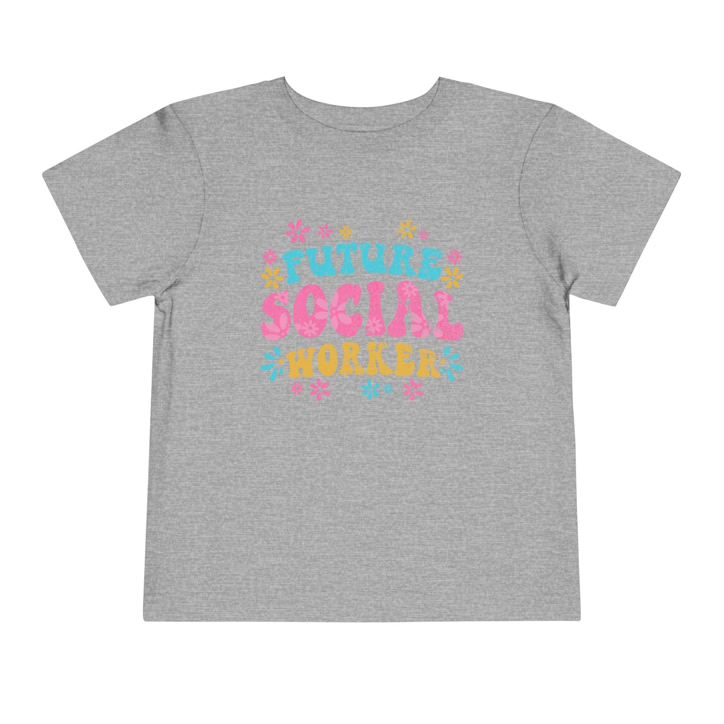 Toddler Tee - "Future Social Worker" Colorful Floral Graphic