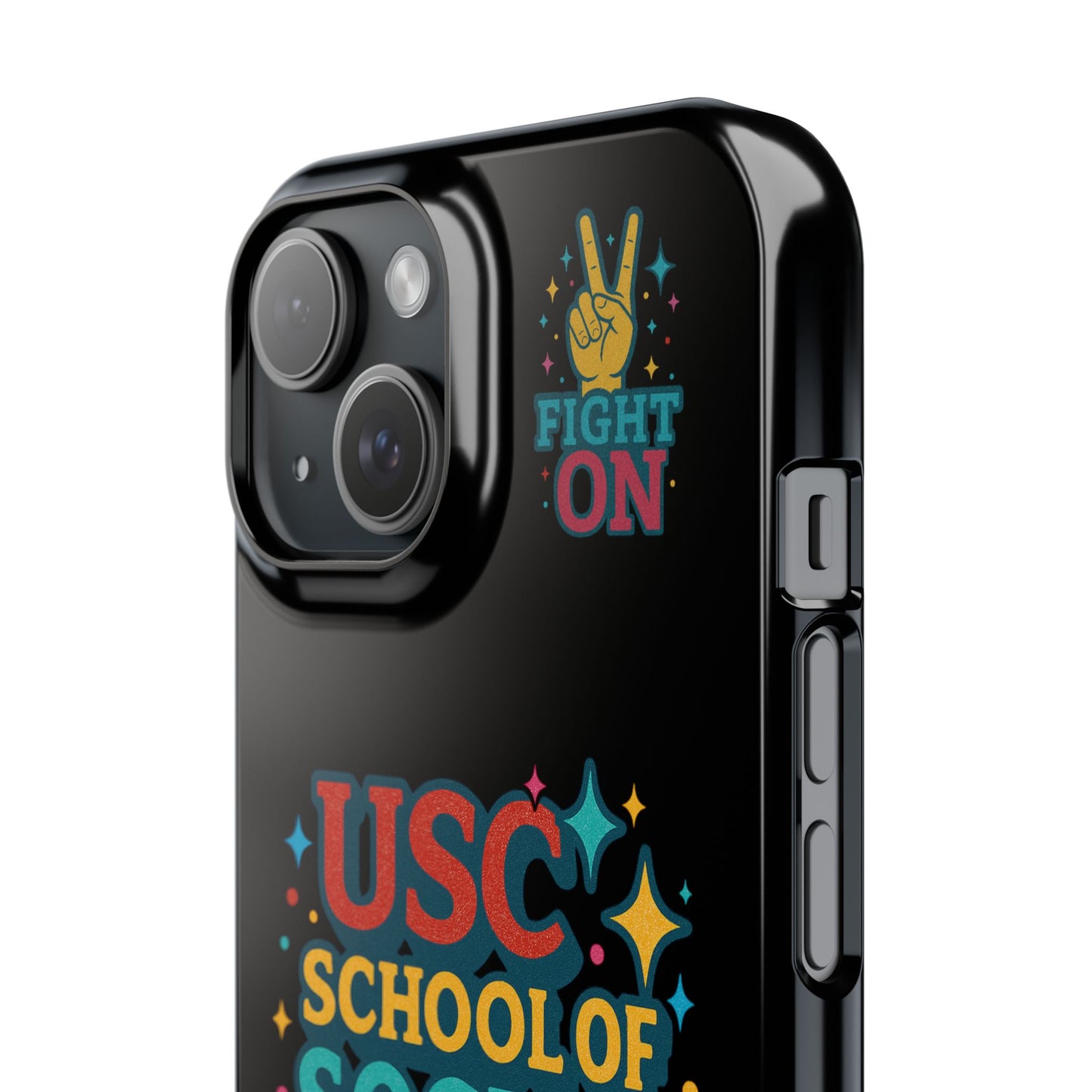 USC Trojans Slim I-Phone Case - School of Social Work - Glitter Style (Black)