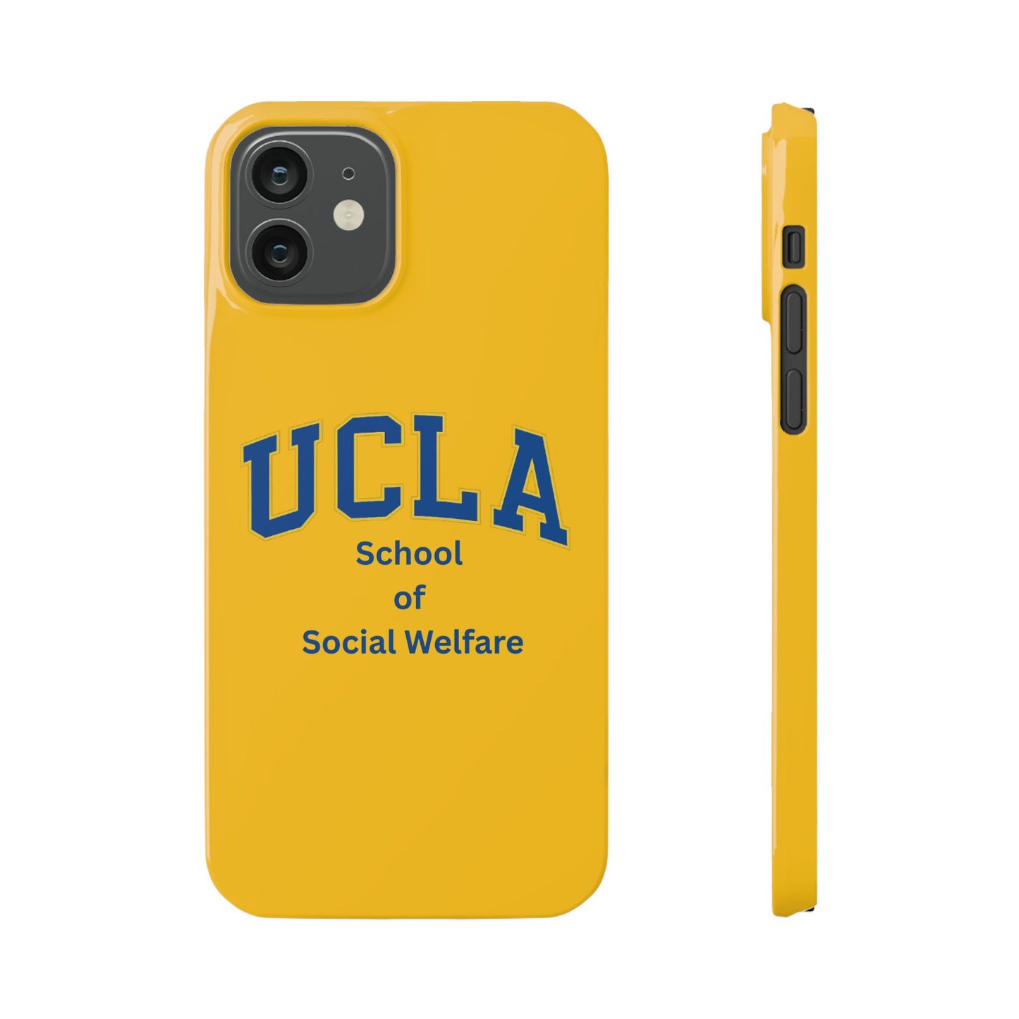 UCLA Slim I-Phone Case - School of Social Welfare-Text Logo (Yellow)