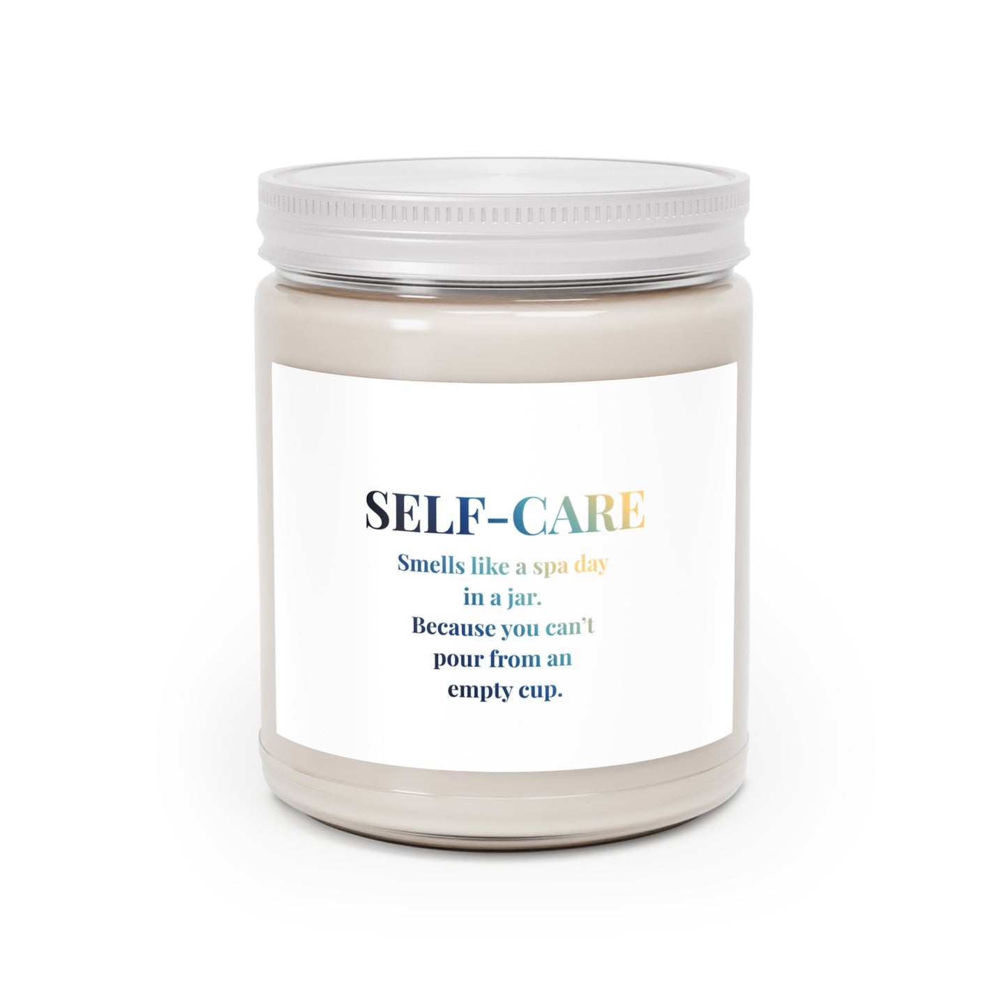 Self-Care Scented Soy Candle — 9oz Aromatherapy Jar (White Lid)