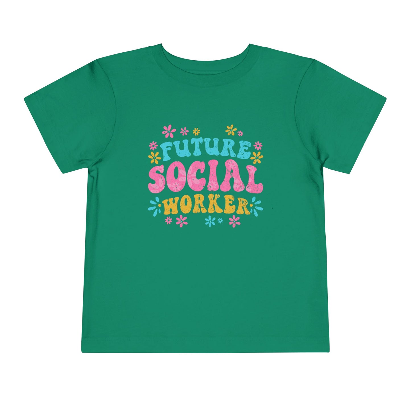 Toddler Tee - "Future Social Worker" Colorful Floral Graphic