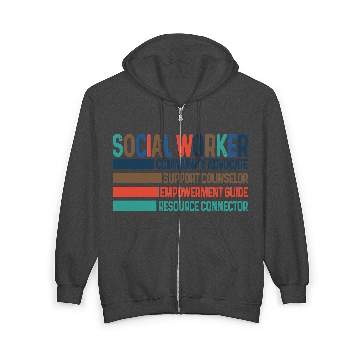 Social Worker Full-Zip Hoodie —Retro & Fun!