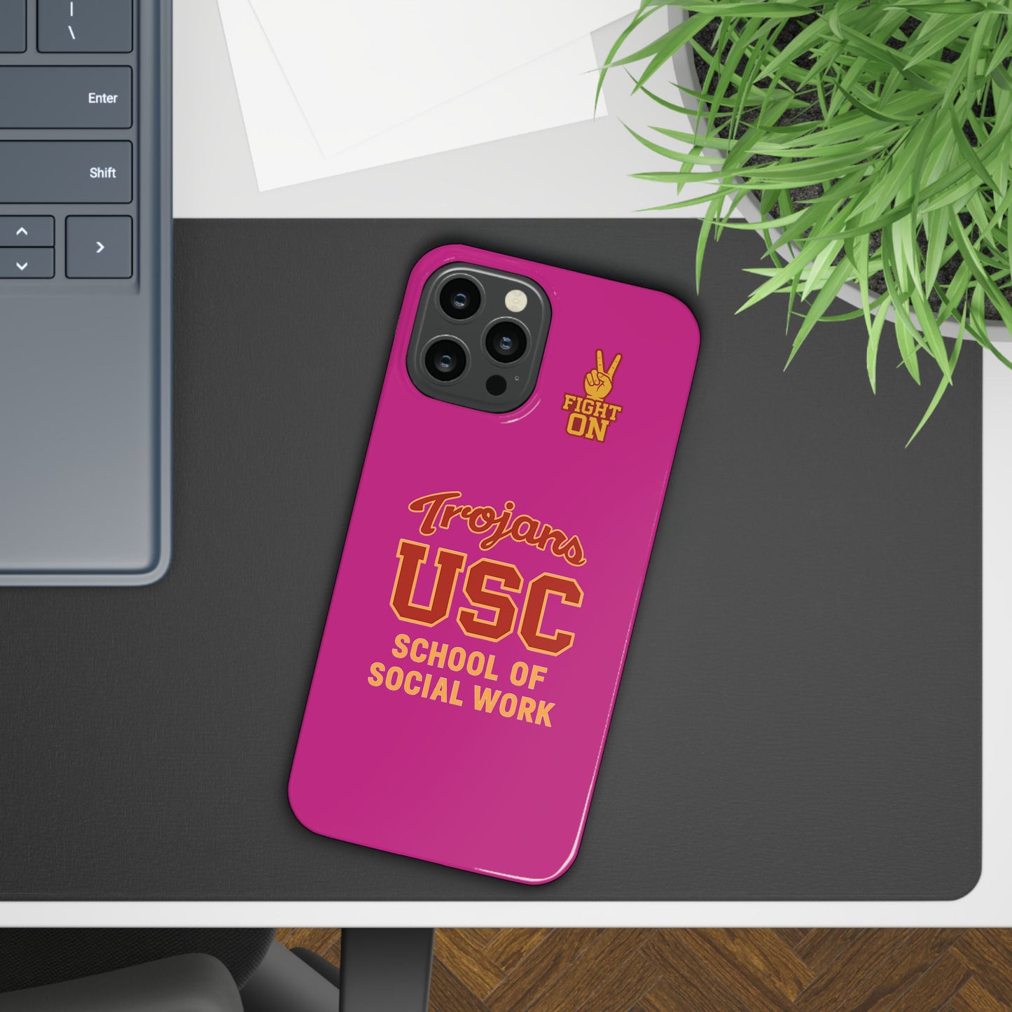 USC Trojans Slim I-Phone Case - School of Social Work (Pink)