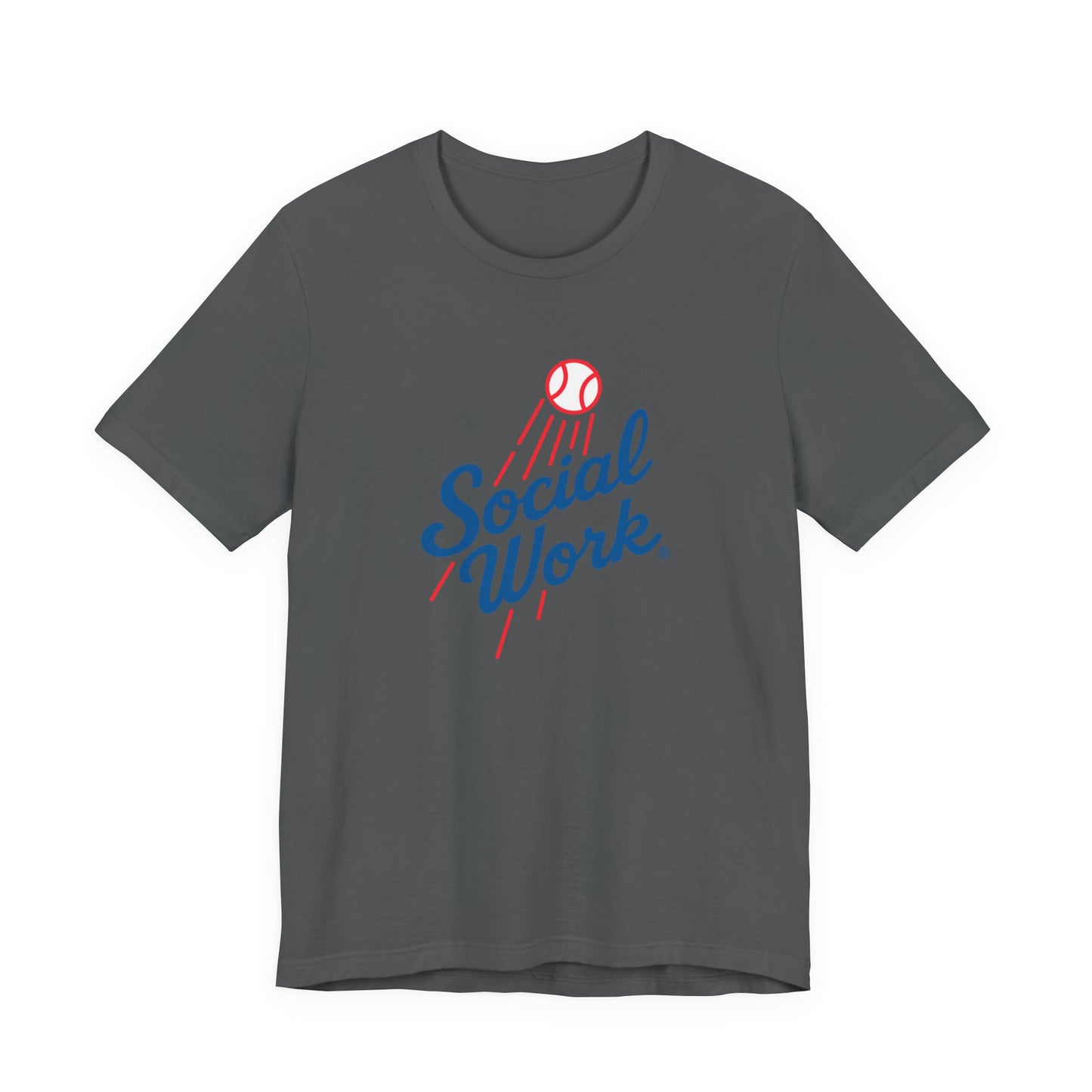 Social Work Vintage Baseball Tee – “Social Work” Script Graphic T‑Shirt
