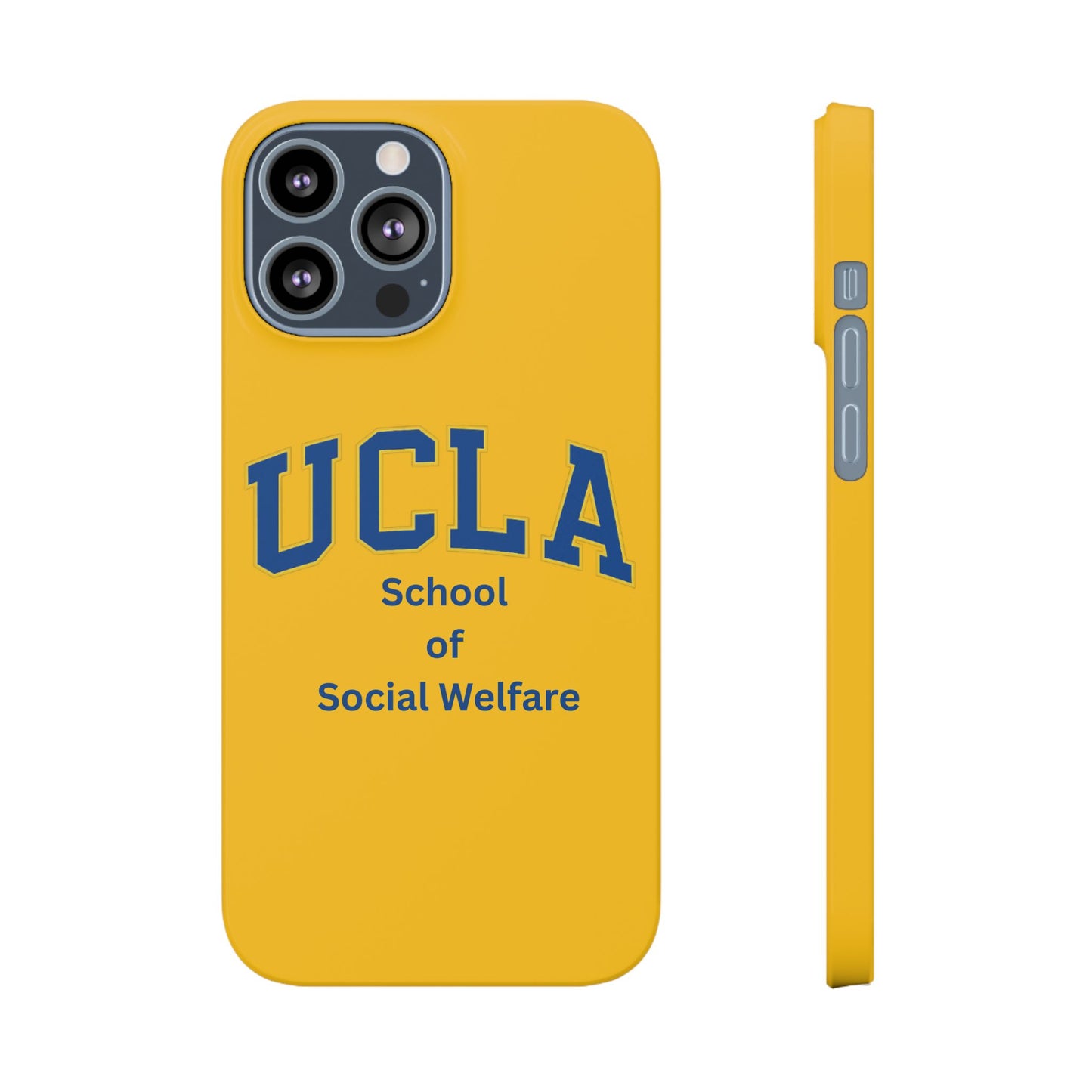UCLA Slim I-Phone Case - School of Social Welfare-Text Logo (Yellow)