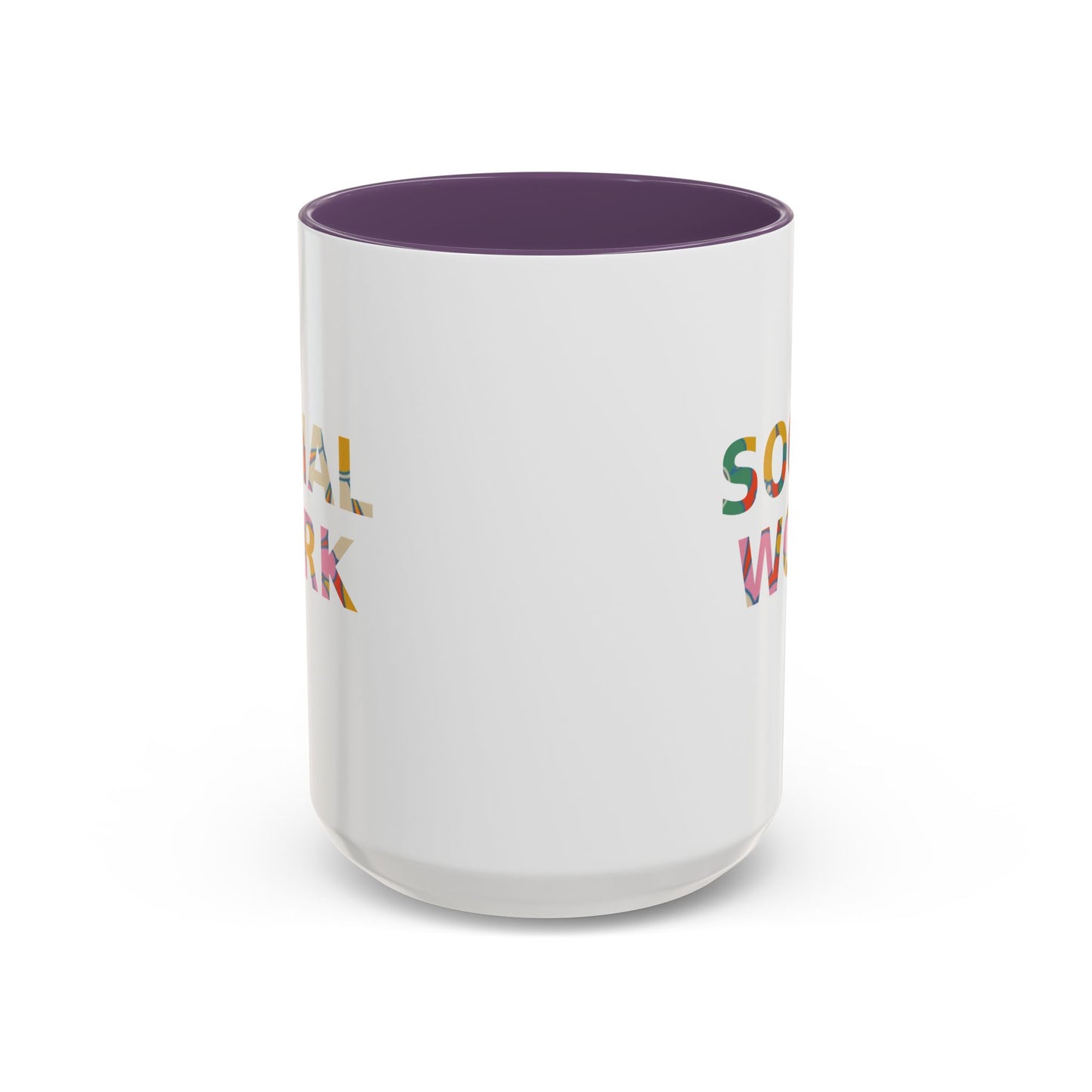 Social Work "Flower Letters" -Accent Mug - 15oz