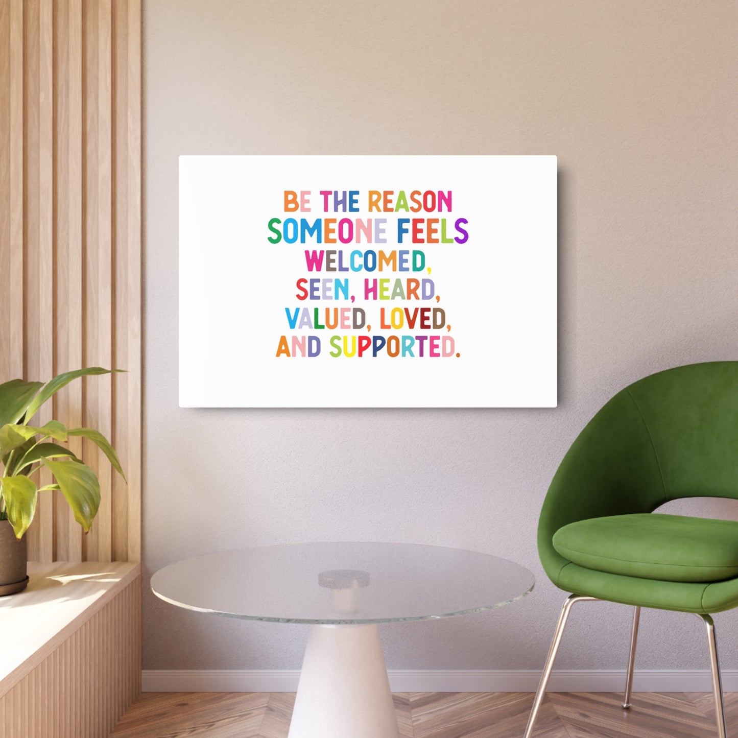 Metal Art Sign - "Be the Reason" Rainbow Inspirational Wall Decor - Social Work