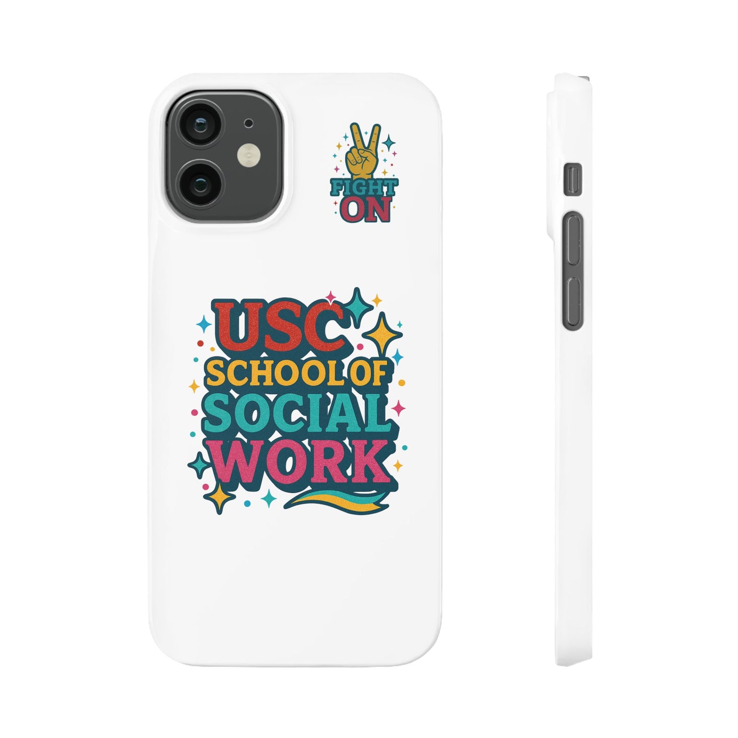 USC Trojans Slim I-Phone Case - School of Social Work - Glitter Style