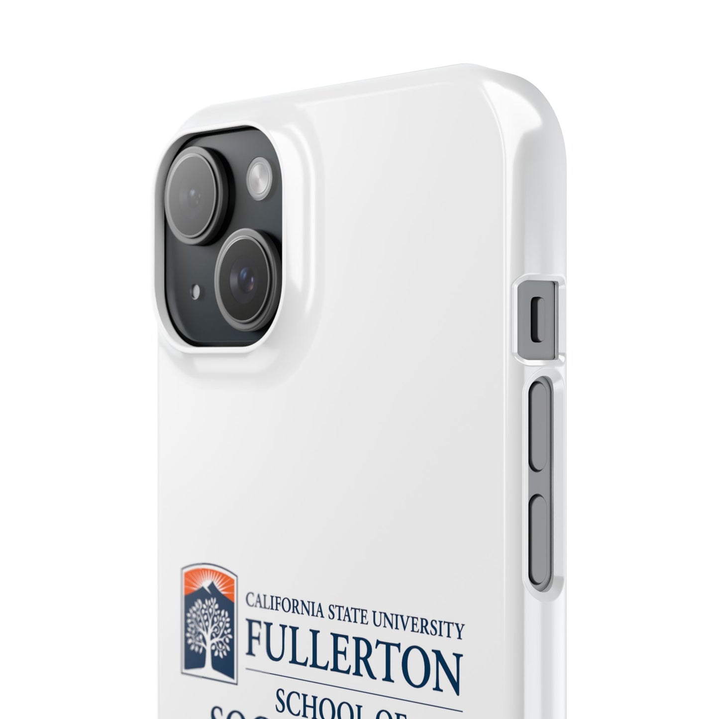 Cal State Fullerton University - Slim I-Phone Case - School of Social Work (White)