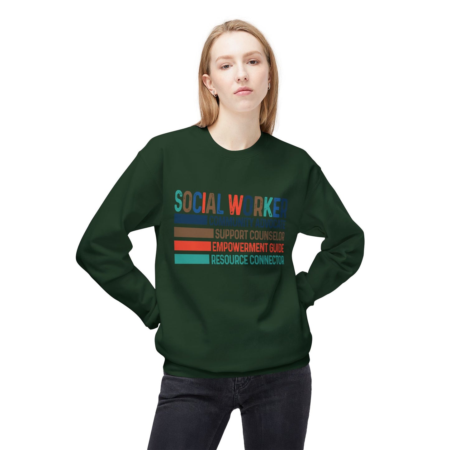 Social Worker Crewneck Sweatshirt — Retro & Fun Design