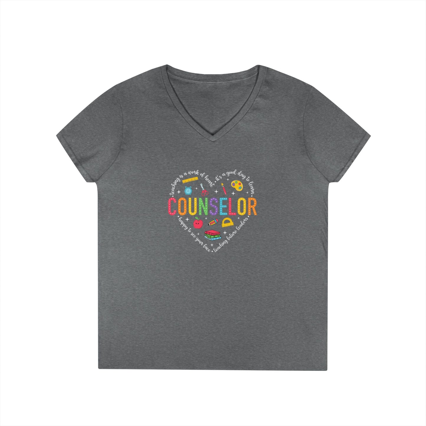 Ladies' V-Neck T-Shirt - "Counselor"
