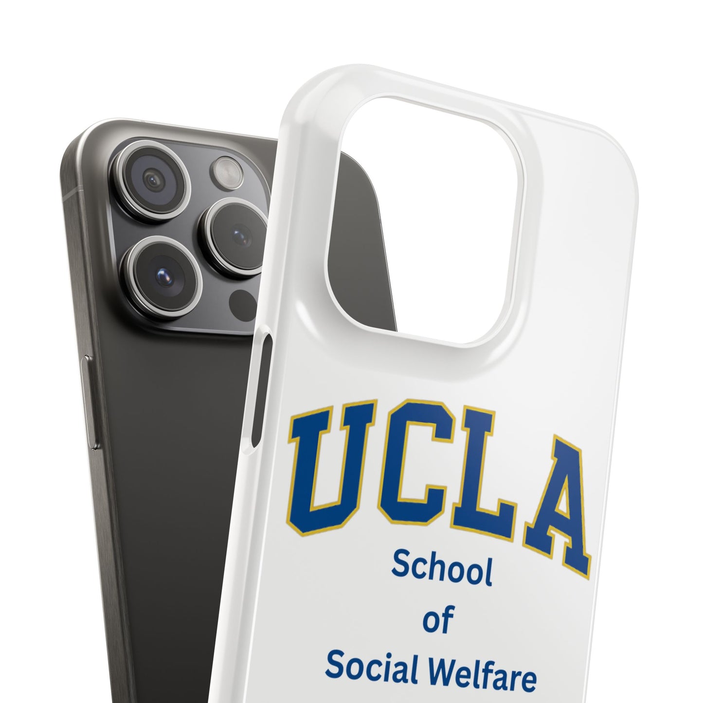 UCLA Slim I-Phone Case - School of Social Welfare-Text Logo (White)
