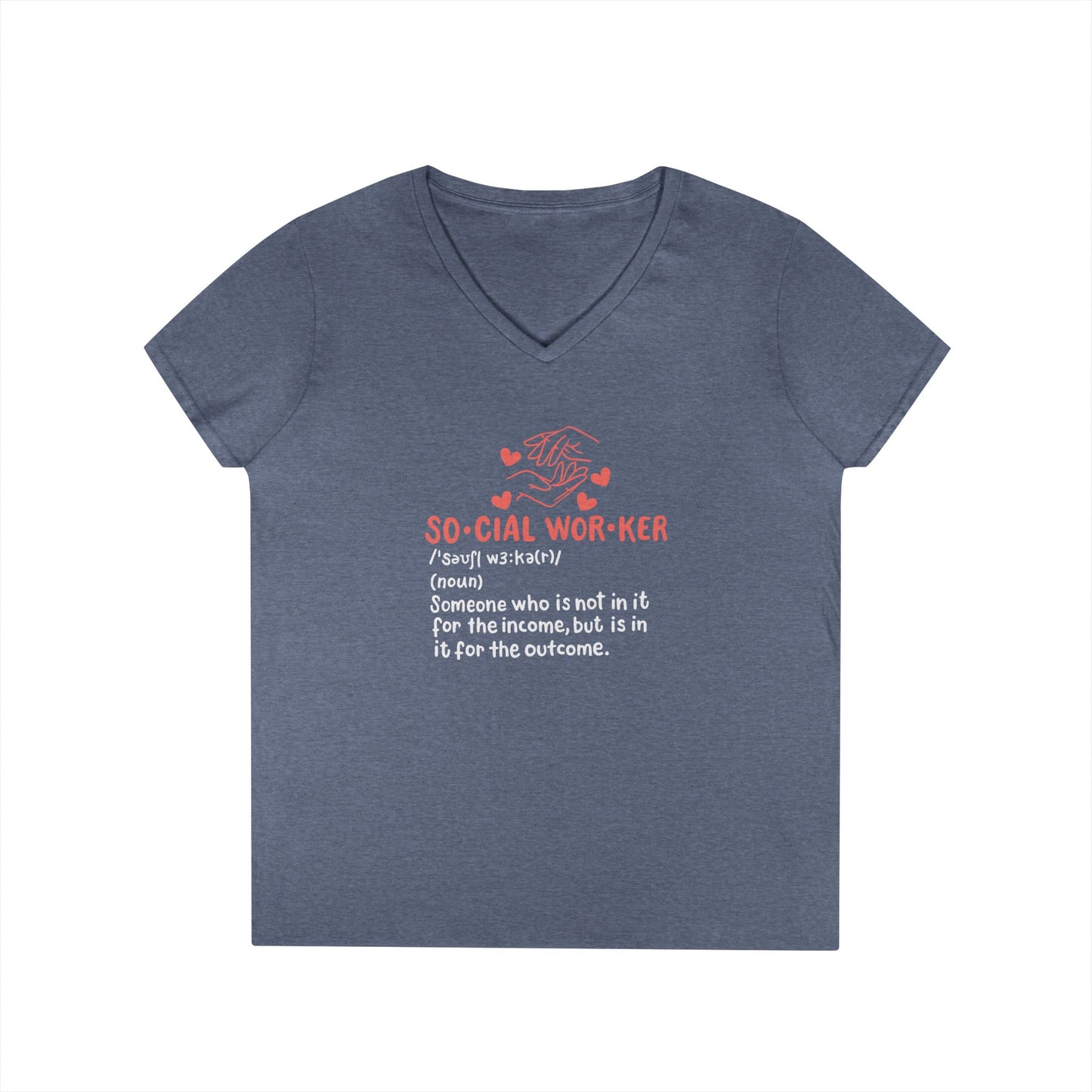Social Worker V-Neck T-Shirt — "So-cial Worker" Definition Tee for Women
