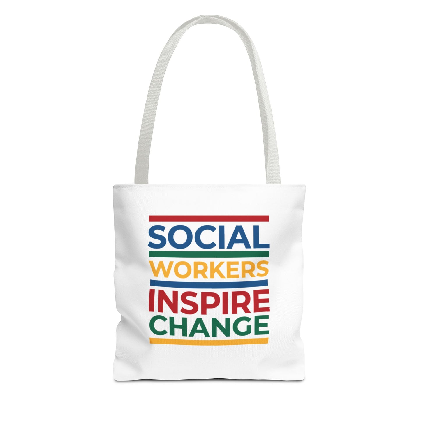 Social Worker Tote Bag — Inspirational "Social Workers Inspire Change" Two Side Design