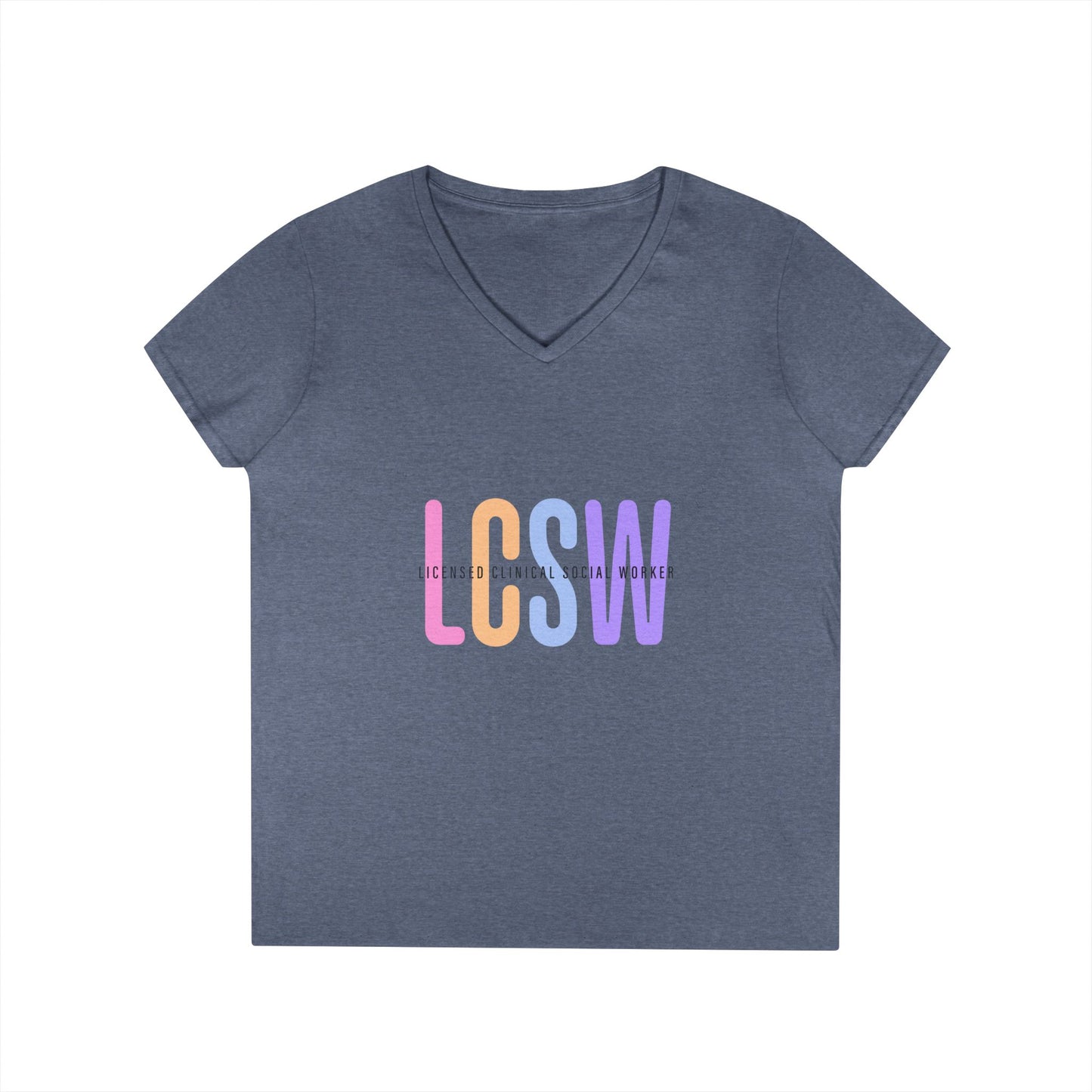 LGBTQ+ Pride Pastel Ombre 'LCSW' V‑Neck Tee — Pride Shirt