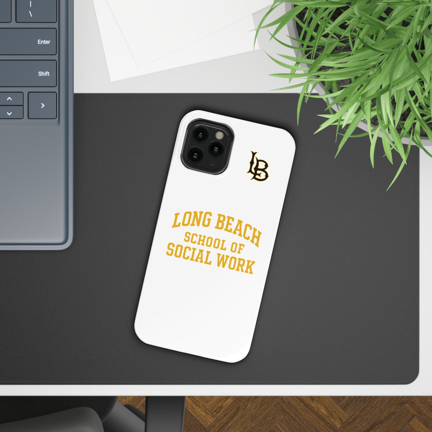 Long Beach State University - Slim I-Phone Case - School of Social Work (White