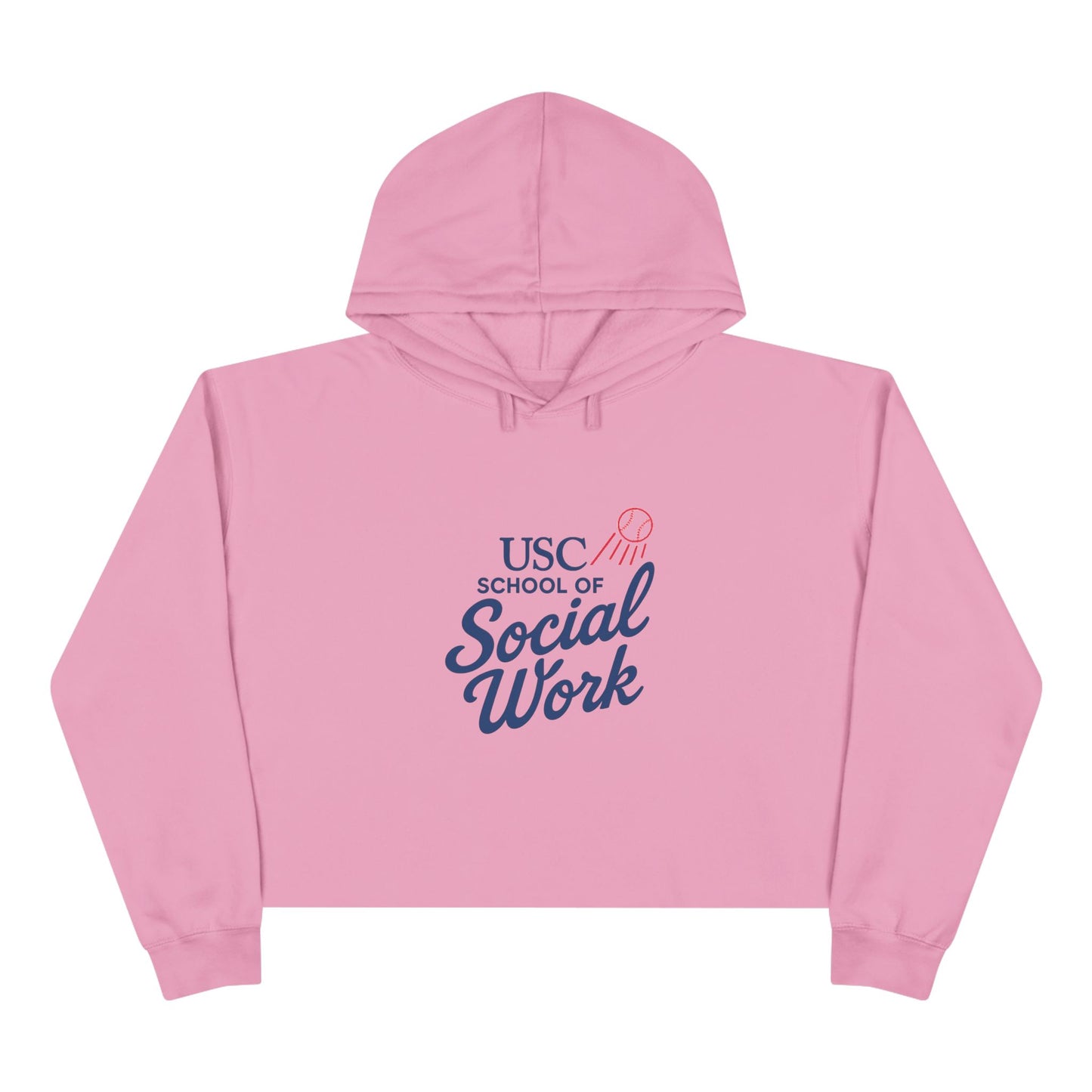 USC Social Work & Dodgers Crop Hoodie - Cheerful College Style