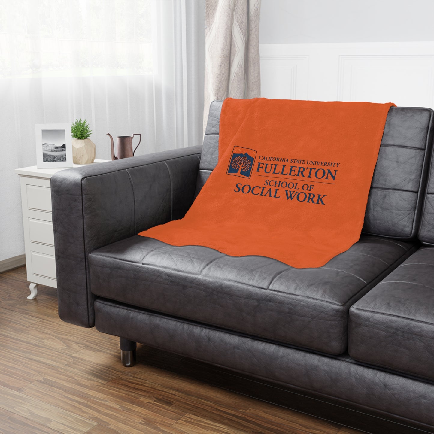 CSU Fullerton - School of Social Work Mini Blanket - Great for your office chair or your couch at home!